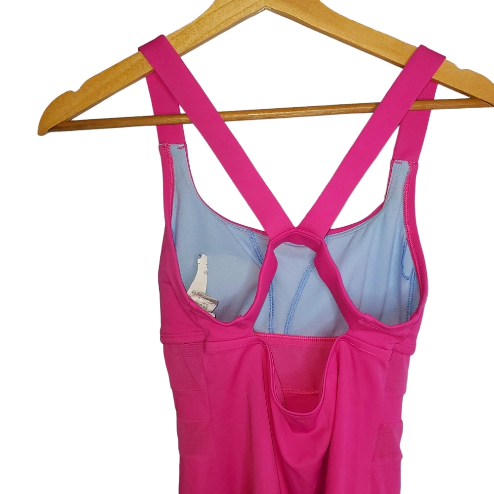 NIKE Pink Mesh Solid Edge Women's Tankini - Picture 4 of 16